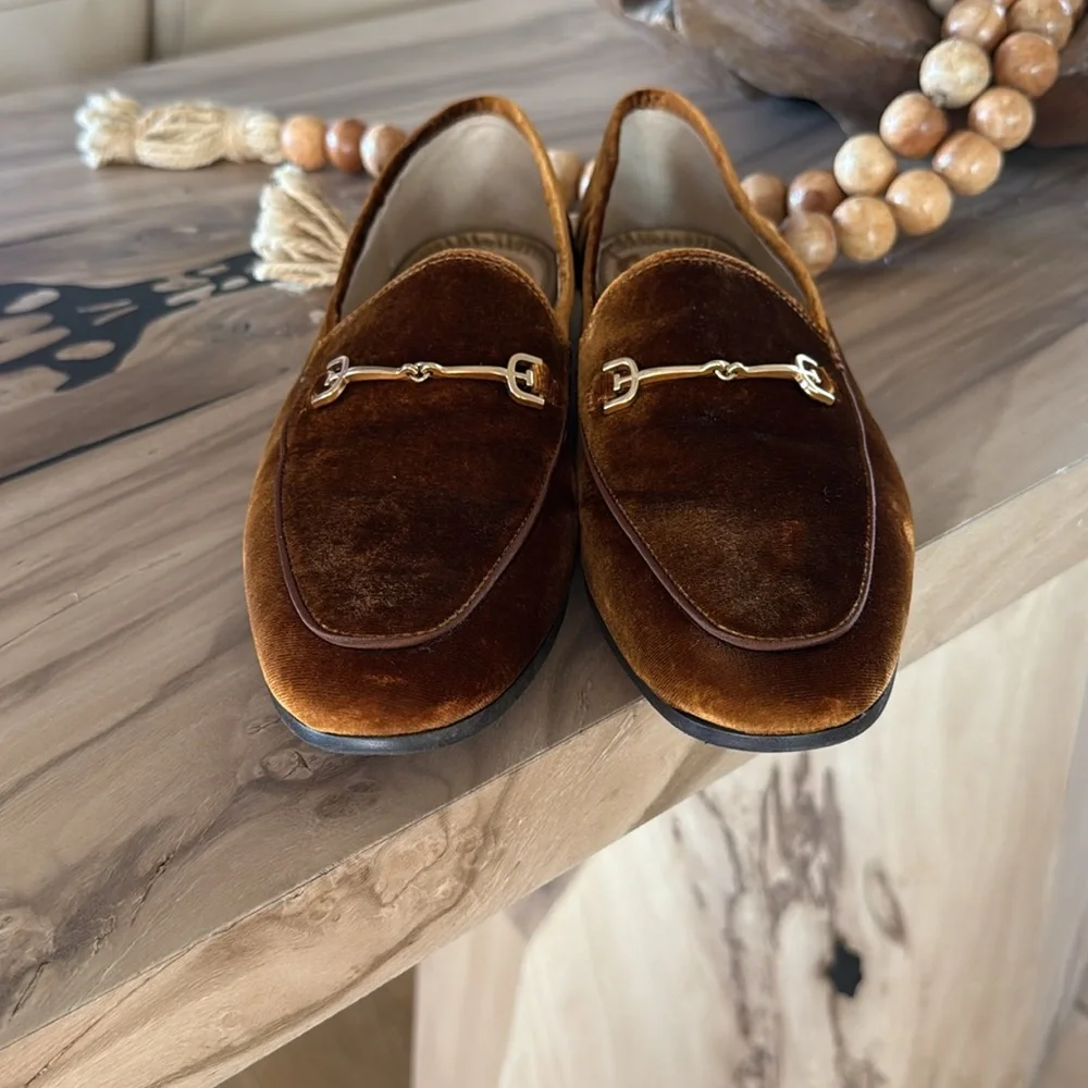 Sam Edelman Loraine Cocoa Bronze Velvet Flat